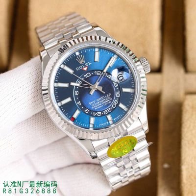 N-Factory ROLEX Sky-Dweller Bls Replica with Jubilee Bracelet 904L Steel 9001  Blue Watch